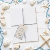 Blauw toile oceaanthema Bruidsdouche Cadeaulabel