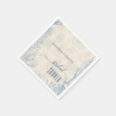 Blauw toile oceaanthema Bruiloftsfeest Servet (Hoek)