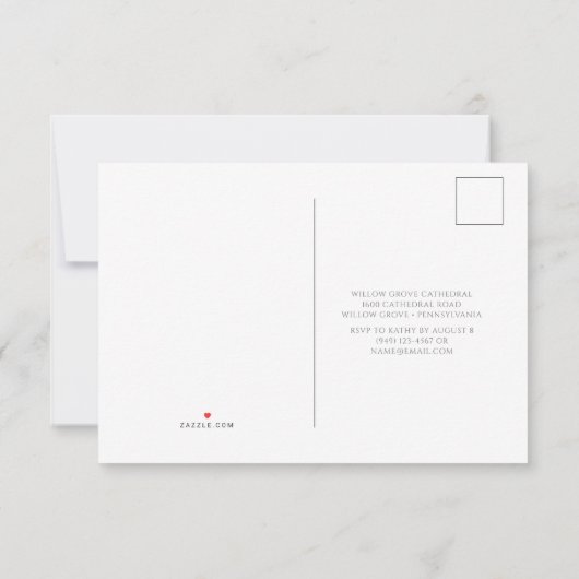 Blauw toile oceaanthema trouw-RSVP RSVP Kaartje (Achterkant)