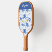 Blauw toile palmbomen citroenen monogram naam pickleball paddle (Links)