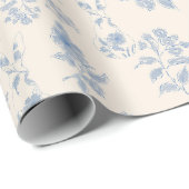 Blauw toile Pasen Cadeaupapier (Rol Hoek)