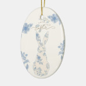 Blauw toile Pasen Keramisch Ornament (Links)