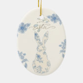 Blauw toile Pasen Keramisch Ornament (Achterkant)