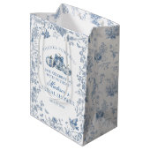 Blauw toile pompoen Franse herfst bruidsdouche fav Medium Cadeauzakje (Achterkant Gekanteld)