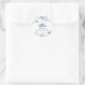 Blauw toile pompoen Franse herfst bruidsdouche fav Ronde Sticker (Tas)