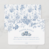 Blauw toile pompoen luierraffle uitnodiging inzets informatiekaartje (Voorkant / Achterkant)