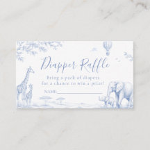 Blauw Toile Safari Giraffe Olifant Baby Shower