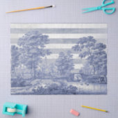 Blauw Toile  Streep Franse Decoupage Tissuepapier (Craft)