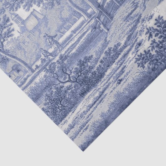 Blauw Toile  Streep Franse Decoupage Tissuepapier (Detail)