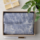 Blauw Toile  Streep Franse Decoupage Tissuepapier (Geschenk)