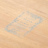 Blauw Toile Trouwen Acryl uitnodiging (Laagn)