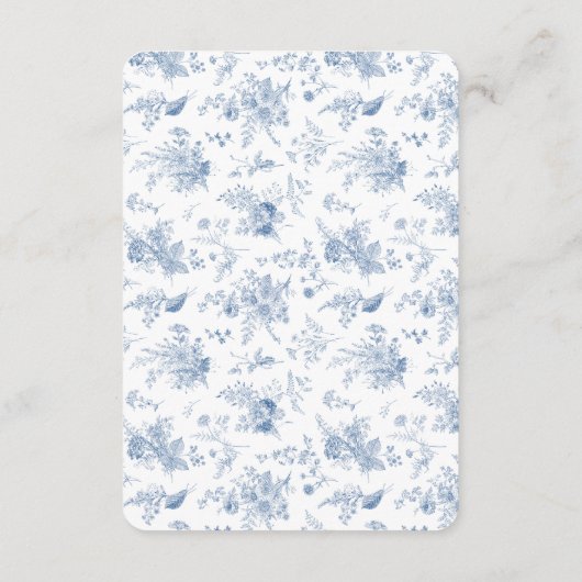 Blauw Toile U kunt een uitnodiging voor een recept Informatiekaartje (Achterkant)