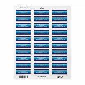 Blauw tonaal retour adreslabel etiket (Full Sheet)