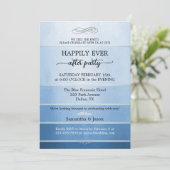 Blauw Tonekleur Happily Ever After Trouwen Kaart (Staand voorkant)