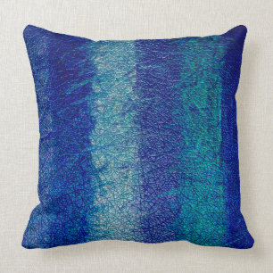 Blauw tonenleder kussen