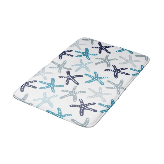 Blauw tongpatroon badmat (Gekanteld)