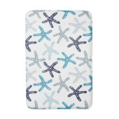 Blauw tongpatroon badmat (Voorkant Verticaal)