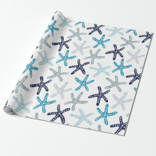 Blauw tongpatroon cadeaupapier