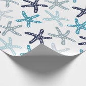 Blauw tongpatroon cadeaupapier (Hoek)