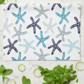 Blauw tongpatroon theedoek (Gevouwen)