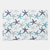 Blauw tongpatroon theedoek (Horizontaal)