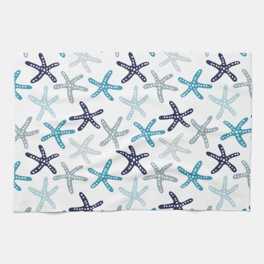 Blauw tongpatroon theedoek (Horizontaal)