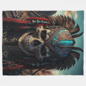 BLAUW TOP SKULL FLEECE DEKEN (Voorkant (Horizontaal))