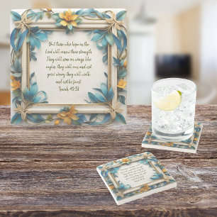 Blauw Topaas Bloem Frame Tegeltje