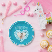 Blauw topaz 4e Jubileum fotopapier bord (Feest)