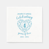 Blauw topaz jubileum 4 jaar wit blauw custom servet (Voorkant)