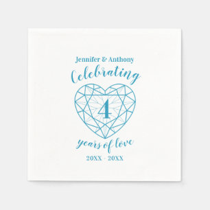 Blauw topaz jubileum 4 jaar wit blauw custom servet