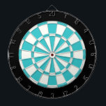 Blauw Topaz zwart en wit Dartbord<br><div class="desc">Blue Topaz Black en White Dart Board</div>