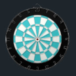 Blauw Topaz zwart en wit Dartbord<br><div class="desc">Blue Topaz Black en White Dart Board</div>