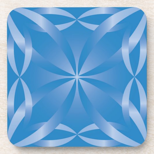 blauw topazpatroon bier onderzetter (Voorkant)