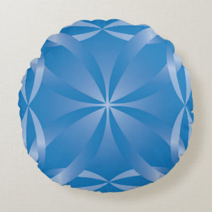 blauw topazpatroon rond kussen