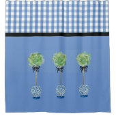 Blauw Topiary Blue en White Ginger Jar Douchegordijn (Voorkant)