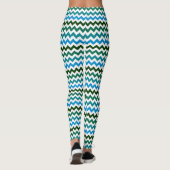 Blauw tot groen Chevron Stripes Leggings (Achterkant)