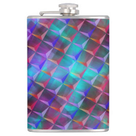 Blauw tot lila en 3D of roze rode driehoeken Heupfles