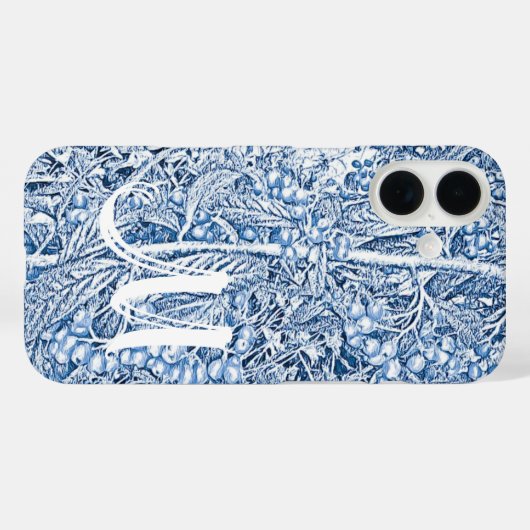  blauw tot monogram Case-Mate iPhone case (Achterkant (horizontaal))