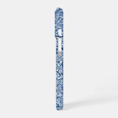 blauw tot monogram iPhone 16 hoesje (Linkerkant)