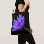 Blauw tot Paarse Waterlelie Custom Shoulder Tas (Dichtbij)