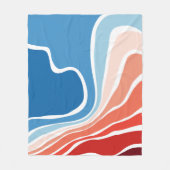 Blauw tot rood verloop Groovy vloeibare lijnen pat Fleece Deken (Voorkant)