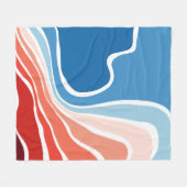 Blauw tot rood verloop Groovy vloeibare lijnen pat Fleece Deken (Voorkant (Horizontaal))