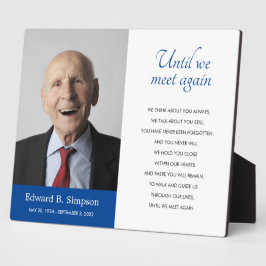 Blauw tot we elkaar weer ontmoeten - herdenkingsge fotoplaat