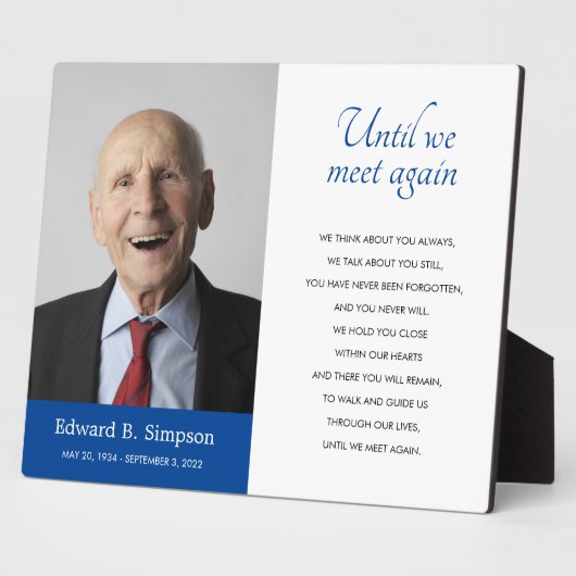 Blauw tot we elkaar weer ontmoeten - herdenkingsge fotoplaat (Zijkant)