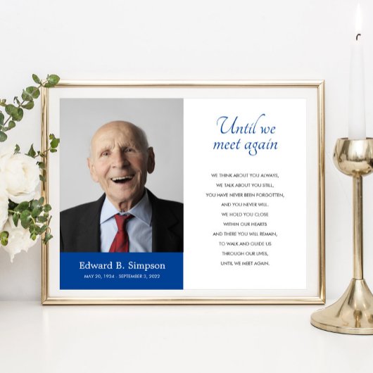 Blauw tot we elkaar weer ontmoeten rouwgedicht met poster