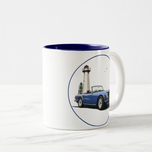 Blauw TR6 Tweekleurige Koffiemok (Voorkant rechts)