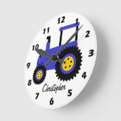 Blauw Tractorontwerp Persoonlijk Ronde Klok (Hoek)