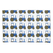 Blauw tractorpatroon kussensloop (Voorkant-Links)