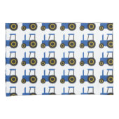 Blauw tractorpatroon kussensloop (Voorkant-Rechts)